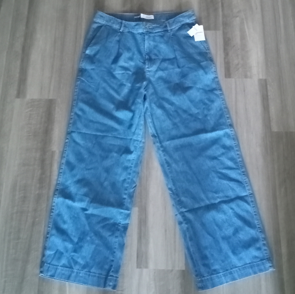 BRAND NEW NWT Wide Leg Blue Denim Jeans 14 Tall - Picture 7 of 14
